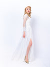 Iconic wedding dress with tulle, A-line, maxi 