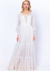 Etheric bridal dress with long sleeves, A-line, made of tulle, with lace
