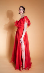 Elegant C’EST LA VIE red cocktail dress